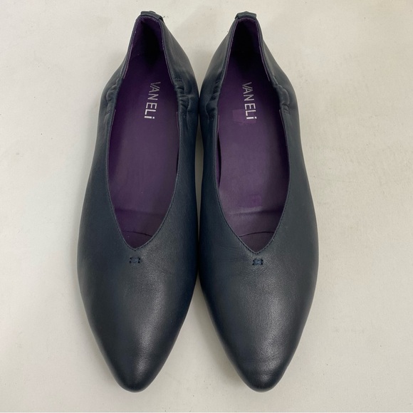 VANELI Blue Leather Ballet Flat Slip On Women Shoes 10 M Casual Dress - Picture 2 of 12